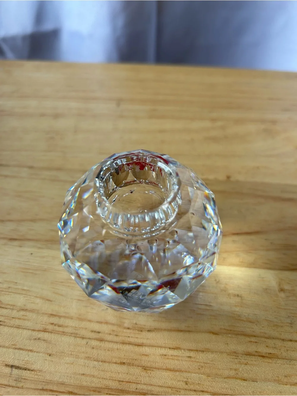 Swarovski Clear Faceted Crystal Tealight Holders Pair